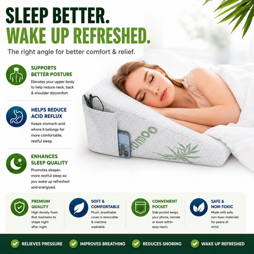 Memory foam bed wedge pillow - wedge,